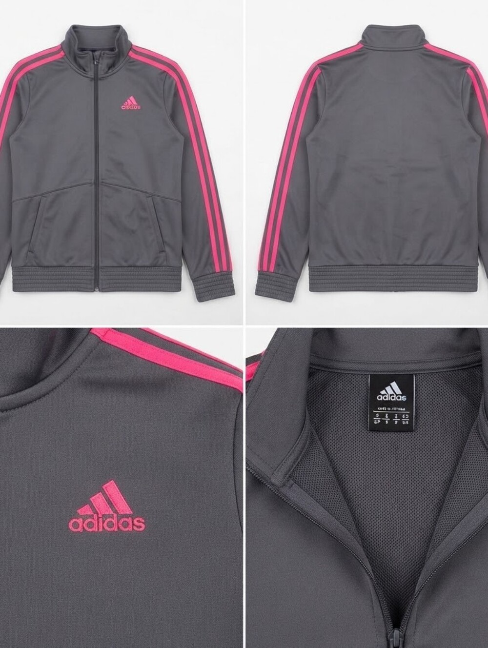 adidas Kids' Gray & Pink Track Jacket